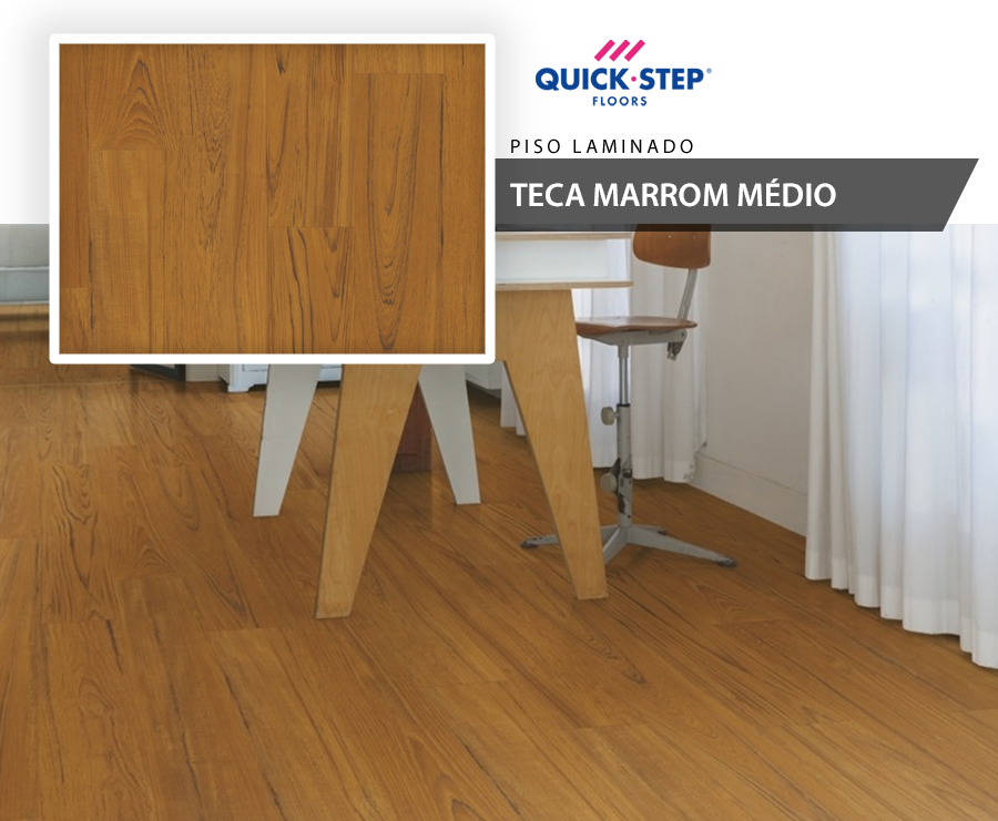 Pisos Laminados - Quick Step Classic - Teca Marrom Médio