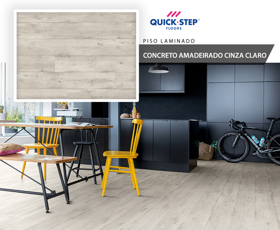 Pisos Laminados - Quick Step Impressive - Concreto Amadeirado Cinza Claro